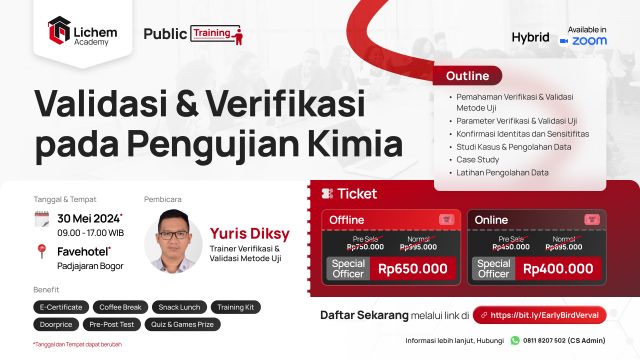 Public Training Verifikasi dan Validasi Metode Uji Kimia Bogor